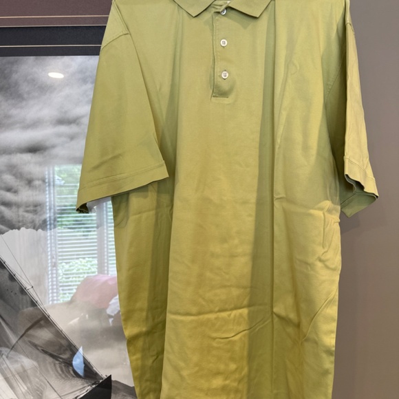 Mens XLT Big & Tall Designer Luxury Castagne Polo Golf Shirt Apple Green - Picture 4 of 8